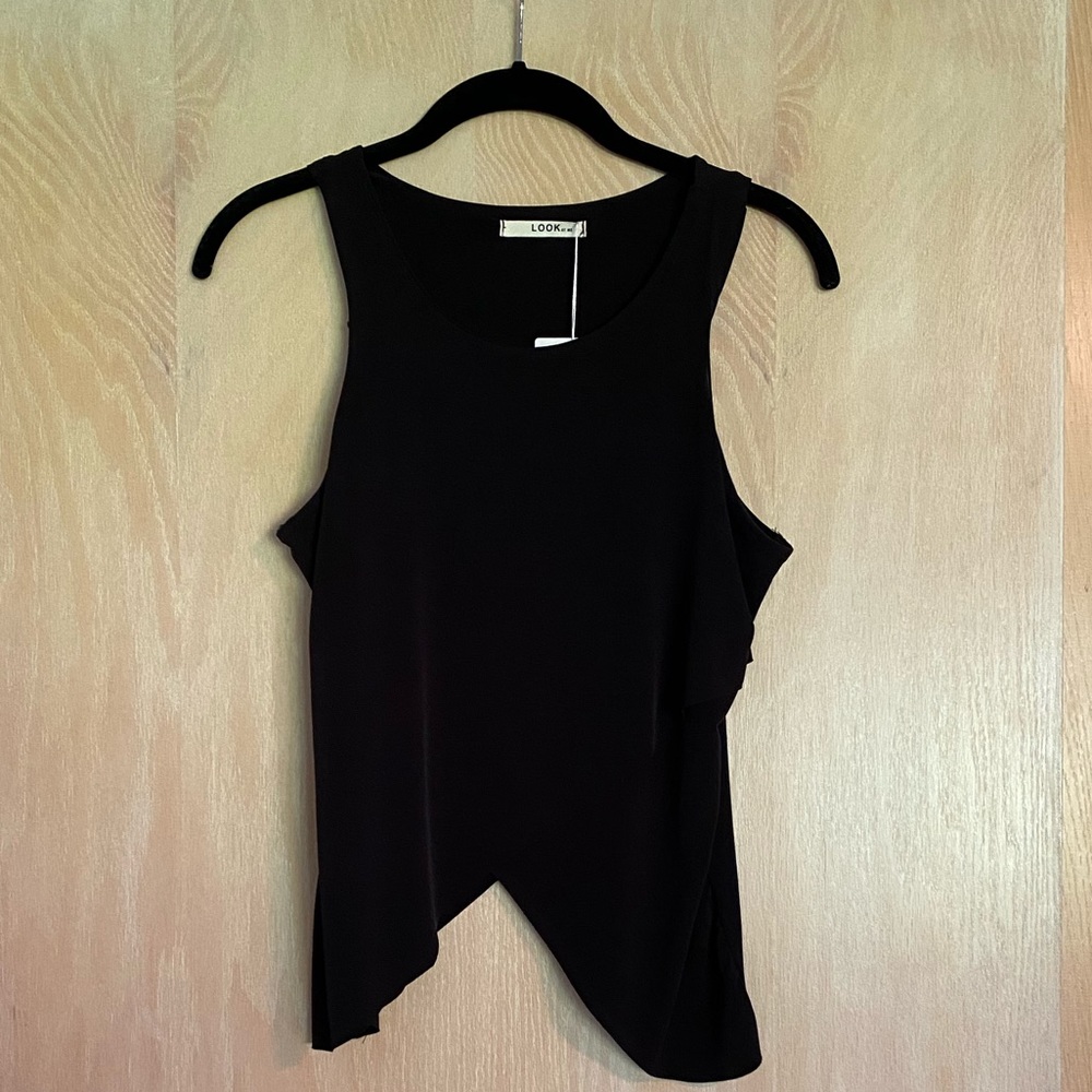 Look At Me Black Tank Top
